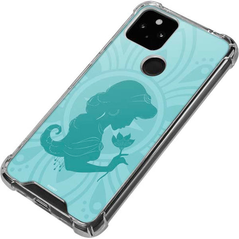 Disney Aladdin Princess Jasmine Silhouette Flower Google Pixel 5 Clear Case